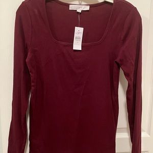 Loft burgundy long sleeve shirt